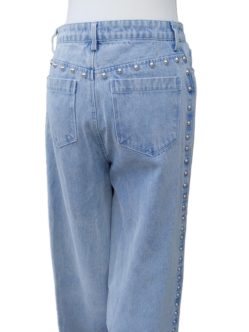 House of Harlow 1960 Light Wash Studded Wide Leg Jeans Women's 6 - Picture 6 of 16